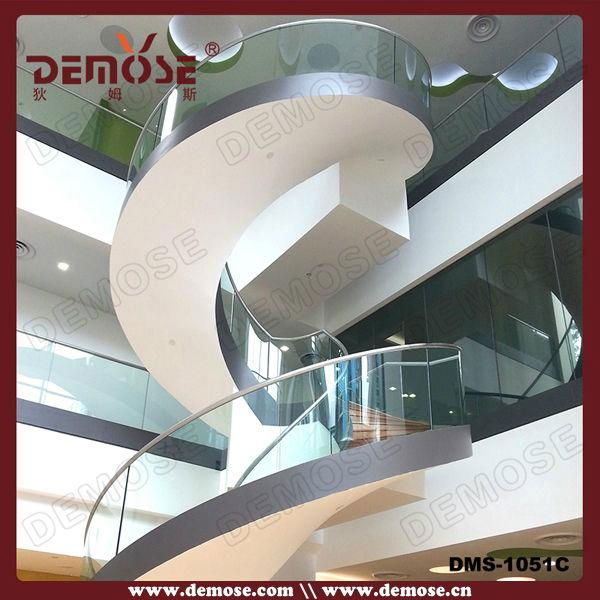 contemporary villa glass spiral staircase 2