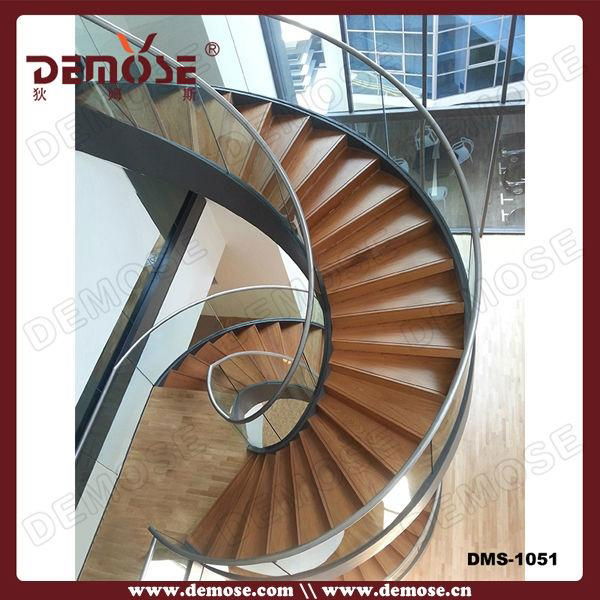 contemporary villa glass spiral staircase 4