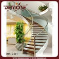 classic indoor stairs/curved steel and glass staircase 2