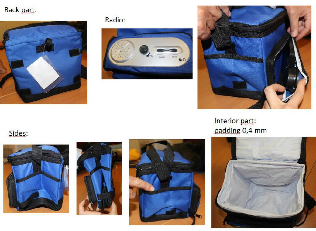 Gray reusable 600 D pvc printing Radio picnic Trolley Cooler bag with large capa 5