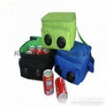 Red Recycle 600D Polyester Radio lunch Cooler bag with PP Shoulder Strap 2