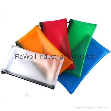 Laminated Fabric Document Zipper Bank Bags Printing With One Colors Logo 3