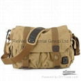 Mens Cotton Canvas Messenger shoulder bag Backpack Khaki 50 - 70L