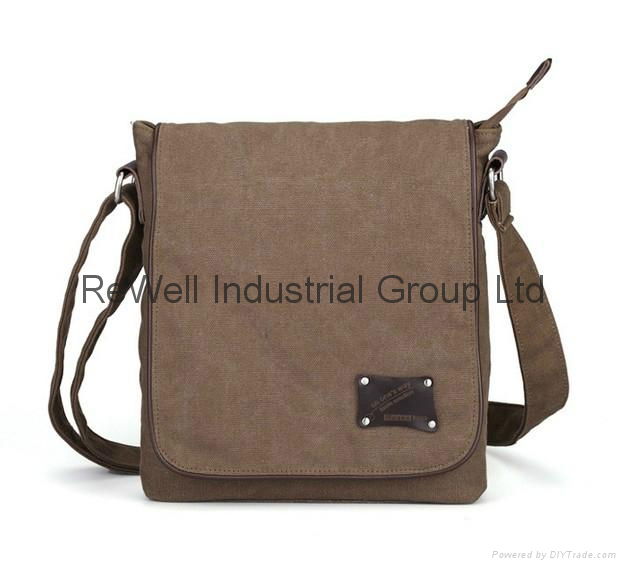 Mens Cotton Canvas Messenger shoulder bag Backpack Khaki 50 - 70L 5