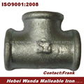 BS Thread Galvanized Malleable Iron Pipe Fitting Tee