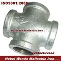 BS Thread Galvanized Malleable Iron Pipe Fitting Cross