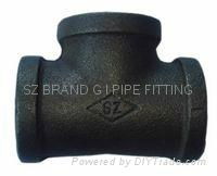 Black cast iron pipe fitting tee equal