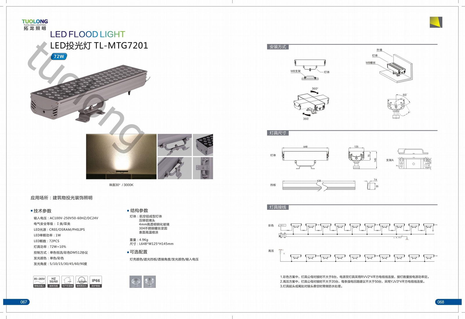 广东新出产品红绿蓝黄七彩变化LED投光灯 2