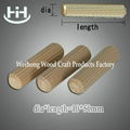 natural wooden dowel pin with chamfered