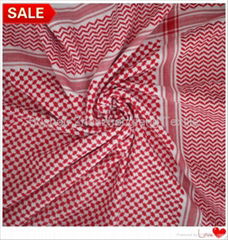 Muslim Cotton Red White Arab Head Scarf For Men