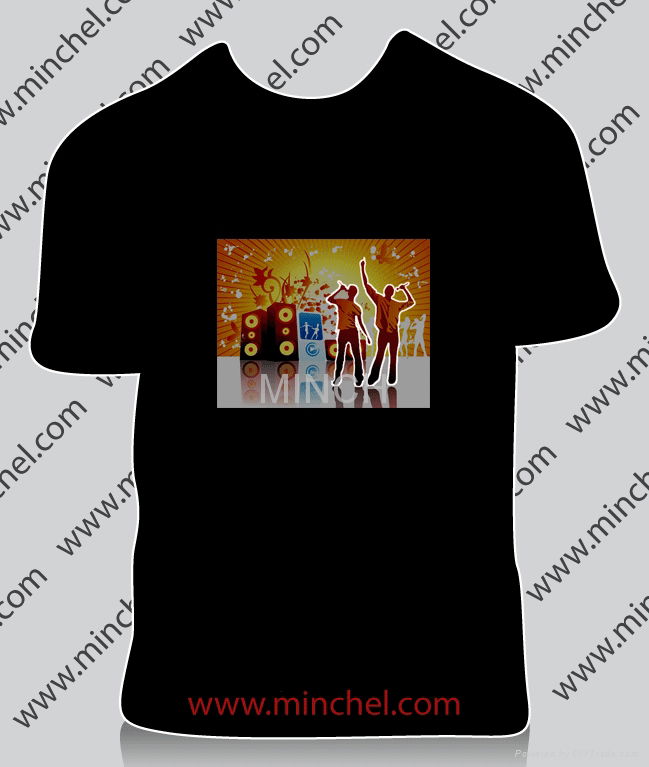 musical EL WIFI t shirts, LED flash T-Shirt 2