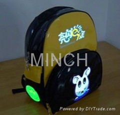 customized blingbling children backpack bag EL panel flash lighting sound music 