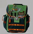 customized blingbling children backpack bag EL panel flash lighting sound music  5