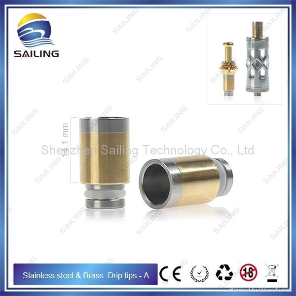 Hot selling 510 wide hole SS and brass drip tips