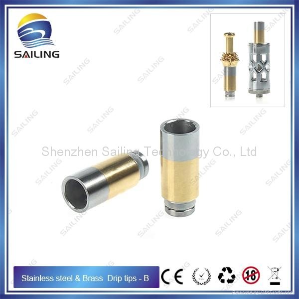 Hot selling 510 wide hole SS and brass drip tips 2