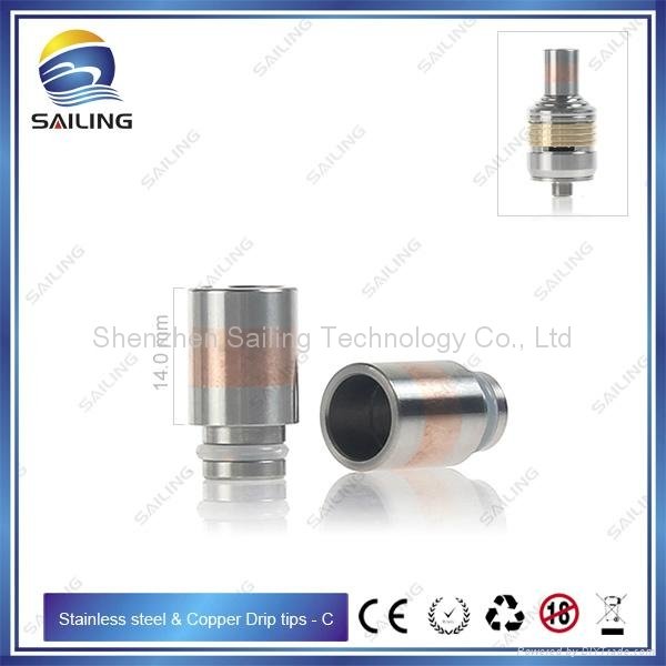 Hot selling 510 wide hole SS and brass drip tips 3