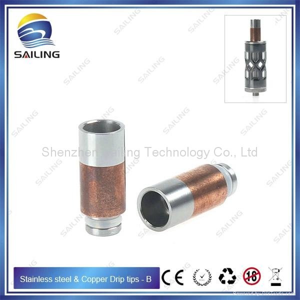 Hot selling 510 wide hole SS and brass drip tips 5