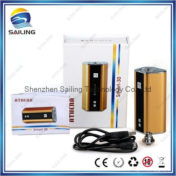Sailing newest design box mod smart 30w variable voltage with large battery  5