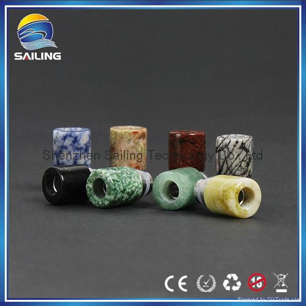 Sailing columnstyle wide bore designz Natural Jade stone drip tip 2