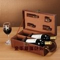 工厂现货直销双瓶装红酒皮盒 皮质红酒盒 红酒包装盒 3