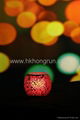 Mosaic glass LED candle-Red