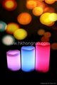Set of 3 plastic LED candle in melt edge