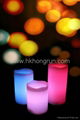 Set of 3 plastic LED candle in melt edge