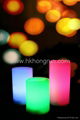 Set of 3 plastic LED candle in even edge