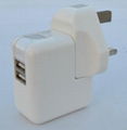 Dual USB charger with UK plug