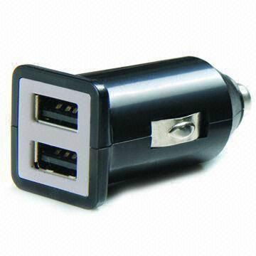 Dual USB car charger （in black）