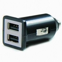 双USB车载充电器(黑色)