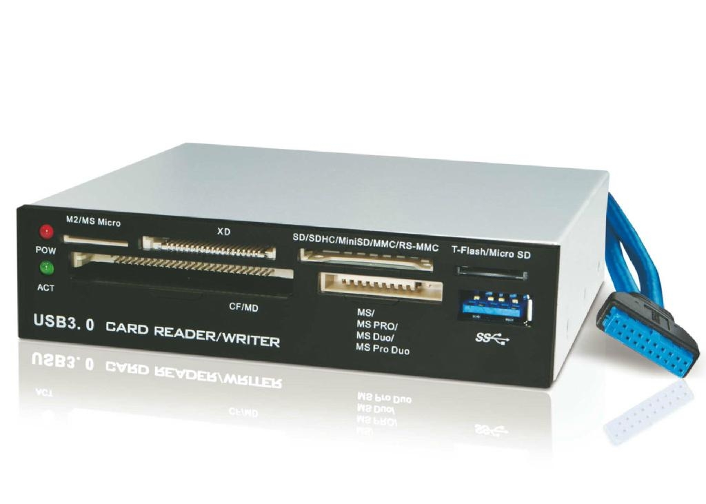 USB3.0内置Hub+USB3.0六卡读卡器 GP3055A 