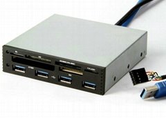 USB3.0内置Hub+USB2.0六卡读卡器 GC006A-3.0 