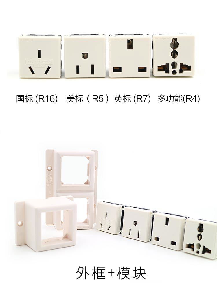 Convex Type 2 gang Universal Socket (WF-7II.R4-W ect.) 4