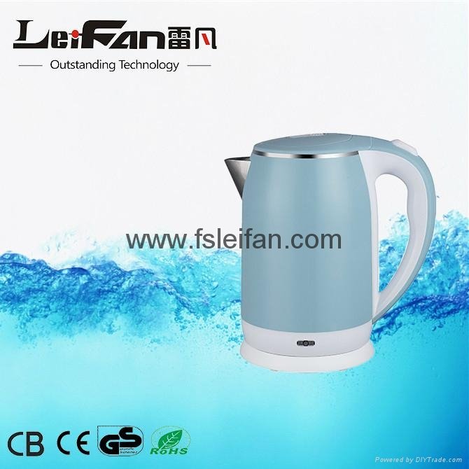 cordless double wall 1.5L stainless steel water kettle 2