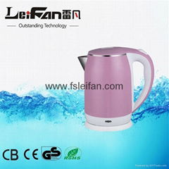 cordless double wall 1.5L stainless steel water kettle