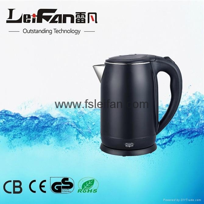 cordless double wall 1.5L stainless steel water kettle 3