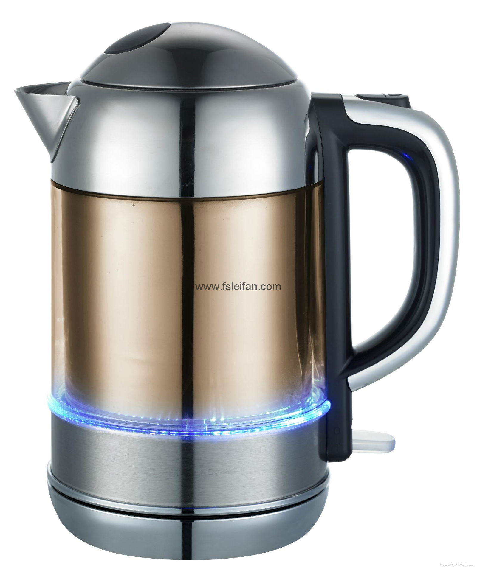cool touch double wall water kettle with LED light 2