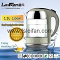 New on sales 1.5 liter high quality single wall electric glass kettle 2