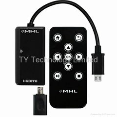 MHL to HDMI Adapter with Remote Control Made for all MHL phones and tablets