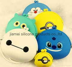 Fashion silicone bags cartoon design cute coin purses bag