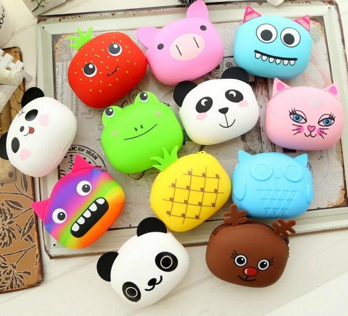 LFGB silicone bags cartoon design cute coin purses bag E11634824