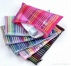 Colorful Lines Nylon Cosmetic Makeup Travel Wash Bag
