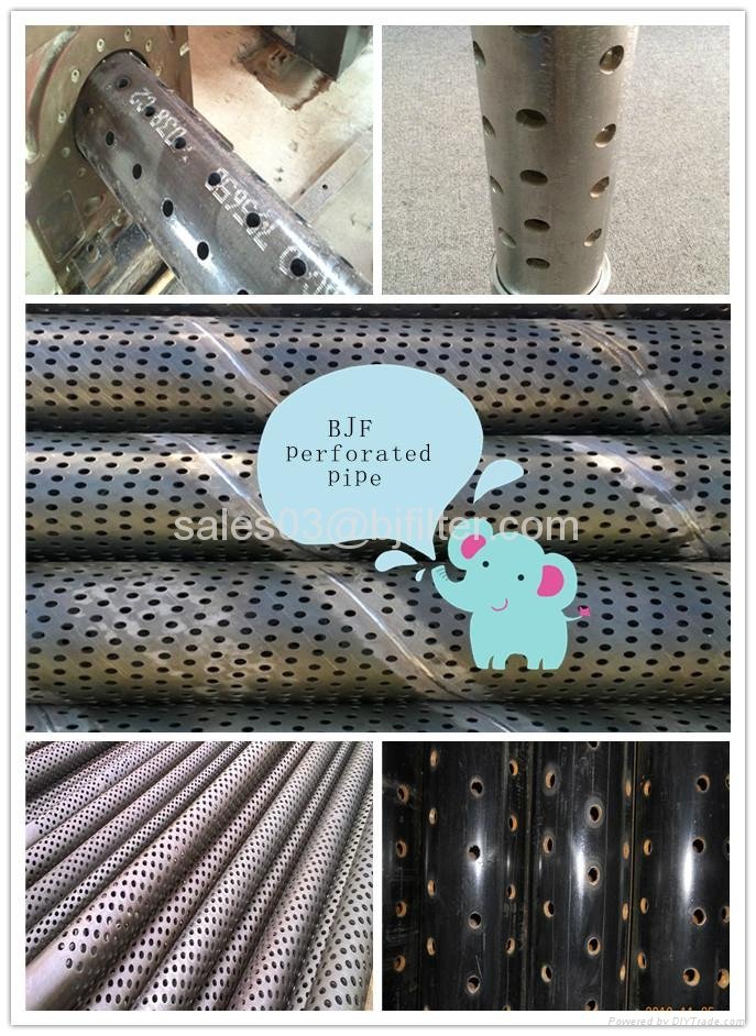 strength enhanced steel round hole strainer perforated pipe filter  4