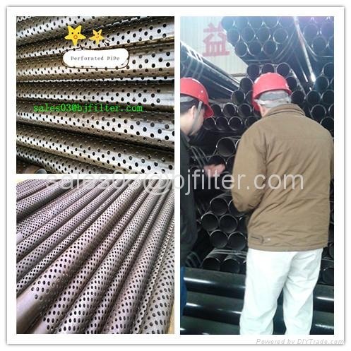 strength enhanced steel round hole strainer perforated pipe filter  2