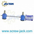 two jack systems joined via a speed reducer or miter box supplier