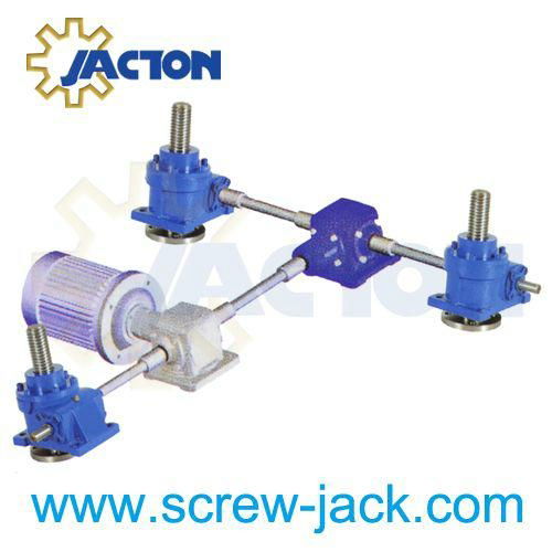 Jack system with four worm gear screw jacks and two bevel gear boxes supplier