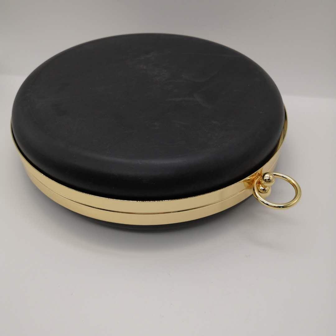 Fashion 18cm shiny gold handbag clutch purse frame with shell plastic 4