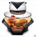 Halogen oven with transparent glass bowl 1