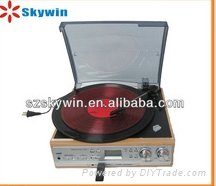 Deluxe Classic Retro wooden stereo audio record player 4